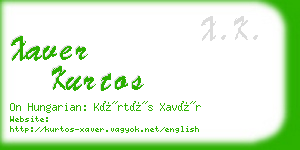 xaver kurtos business card